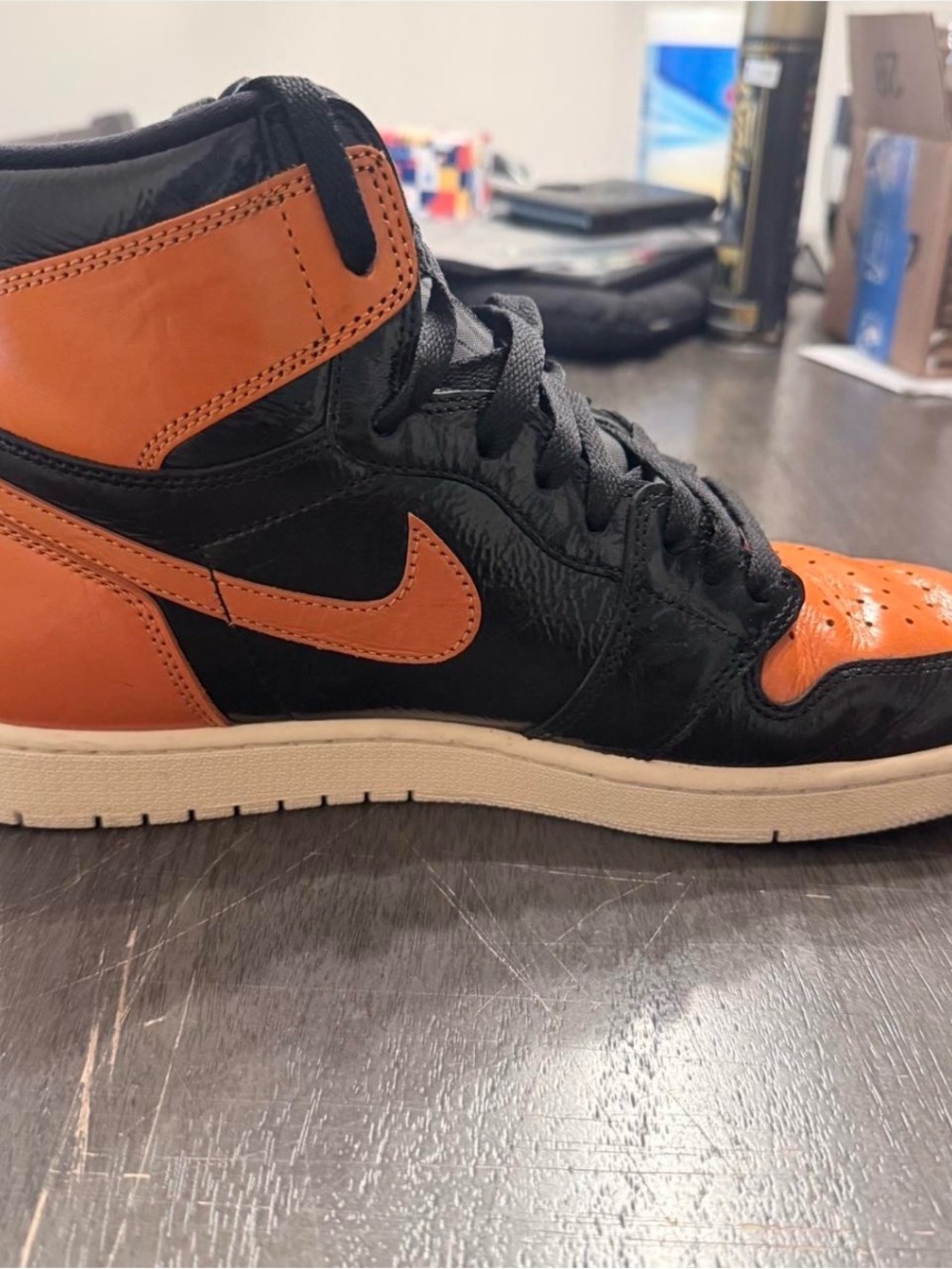 Nike Men’s High-Top Sneakers in Black and Orange